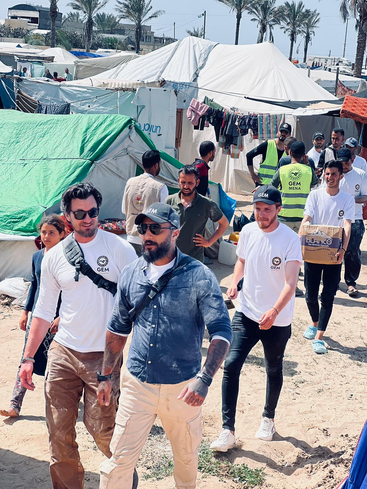 Team walking in Gaza